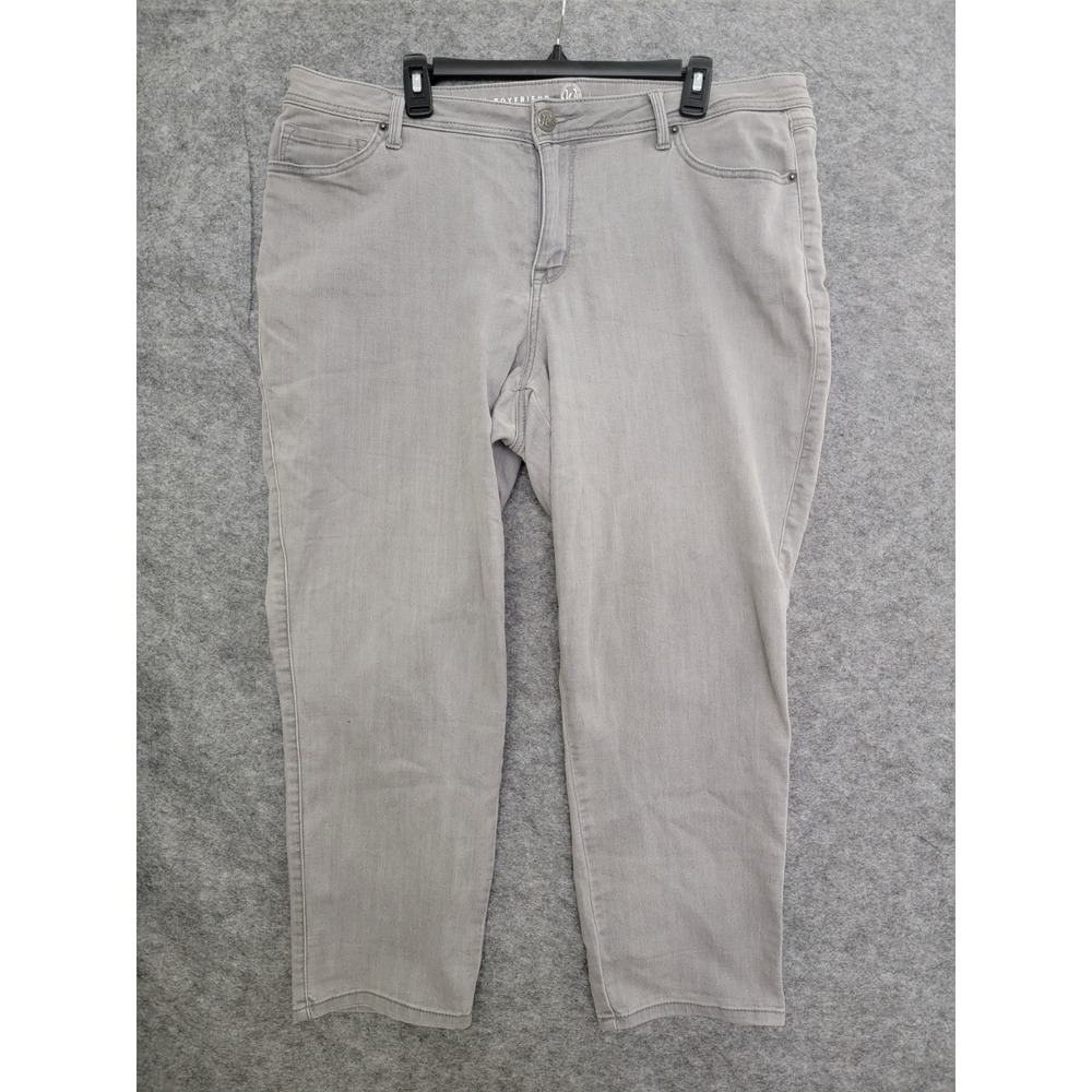 Westport 1962 Modern Fit Boyfriend Gray Jeans Womens Size 18